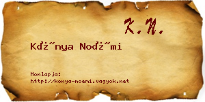 Kónya Noémi névjegykártya